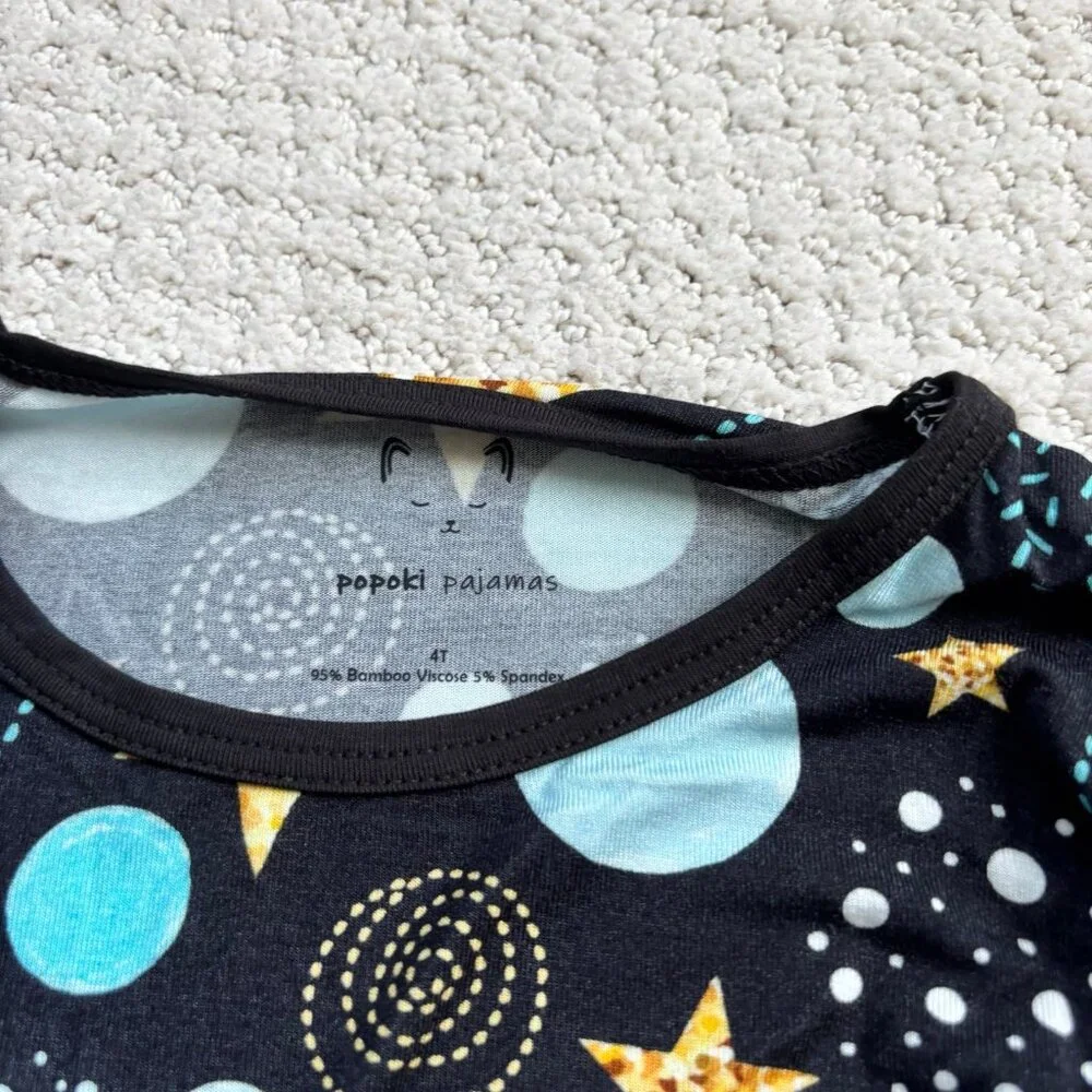 Popoki black outerspace bamboo pajamas